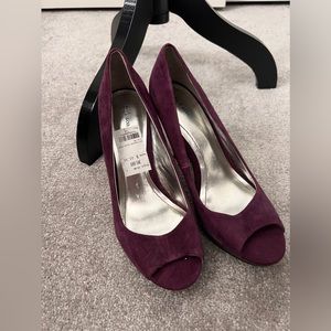 NWT | Style & Co. | Purple  Faux Suede Peep Toe Heels | Size 8.5